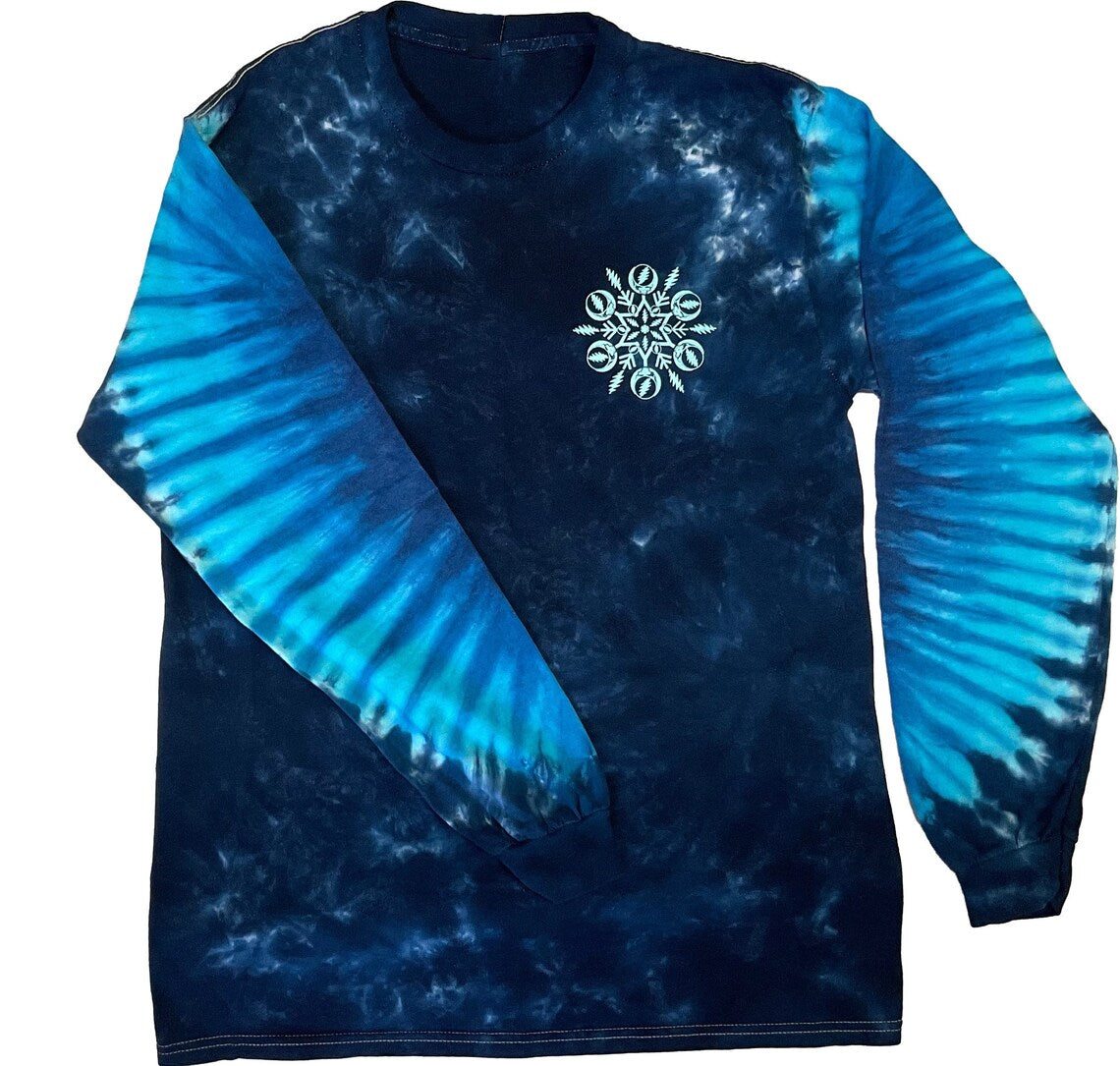 Grateful Dead Long Sleeve tie dye shirt - Grateful Dead lightning bolt shirt - Grateful Dead long sleeve snowflake shirt - Cool DEAD HEAD long sleeve shirt