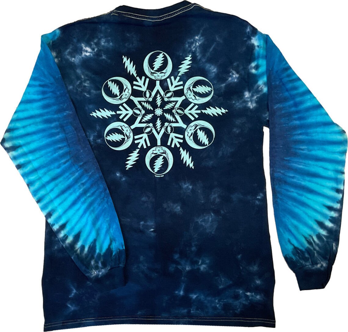 Grateful Dead Long Sleeve tie dye shirt - Grateful Dead lightning bolt shirt - Grateful Dead long sleeve snowflake shirt - Cool DEAD HEAD long sleeve shirt