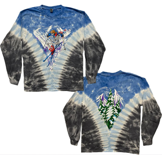 Grateful Dead long sleeve tie dye shirt - Grateful Dead Skiing Long Sleeve shirt - Dead & Company long sleeve tie dye shirt - size sm, med, large, XL and 2XL (Copy)