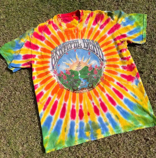 Grateful Dead Sunrise tie dye shirt - Dead Head shirts - Grateful Dead Stealie shirt - Dead and Company tie dye shirt - sizes: small, medium, large, XL, 2XL, 3XL and 4XL