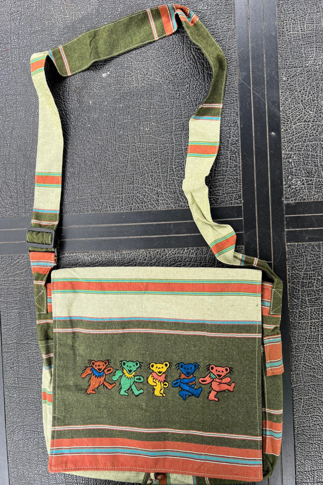 Grateful Dead book bag - Grateful Dead Dancing Bears Messenger Bag - Dancing Bears shoulder bag - Grateful Dead Dancing Bears lap top bag