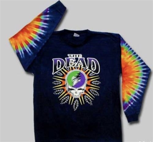 Grateful Dead long sleeve Steal Your Lightning tie dye shirt - Stealie long sleeve tie dye shirt  - Dead Head long sleeve tie dye shirt - Dead & Company long sleeve tie dye shirt - size sm, med, large, XL and 2XL