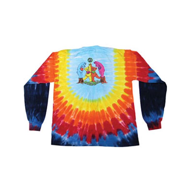 Grateful Dead long sleeve Dancing Bears tie dye shirt - Grateful Dead Wood Bears long sleeve tie dye shirt  - Dead Head Dancing Bears long sleeve tie dye shirt - Dead & Company long sleeve tie dye shirt - size sm, med, large, XL and 2XL