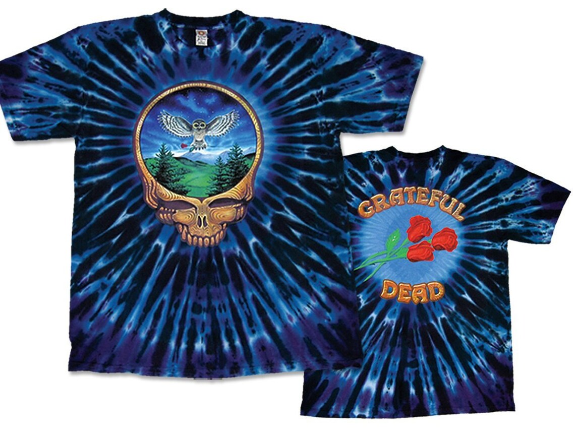 Grateful Dead Owl shirt - Grateful Dead Stealie tie dye shirt - Owl tie dye shirt - Dead and Company tie dye shirt - sizes: small, medium, large, XL, 2XL, 3XL and 4XL