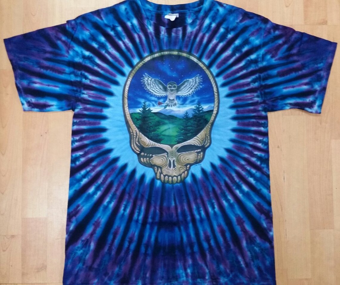 Grateful Dead Owl shirt - Grateful Dead Stealie tie dye shirt - Owl tie dye shirt - Dead and Company tie dye shirt - sizes: small, medium, large, XL, 2XL, 3XL and 4XL