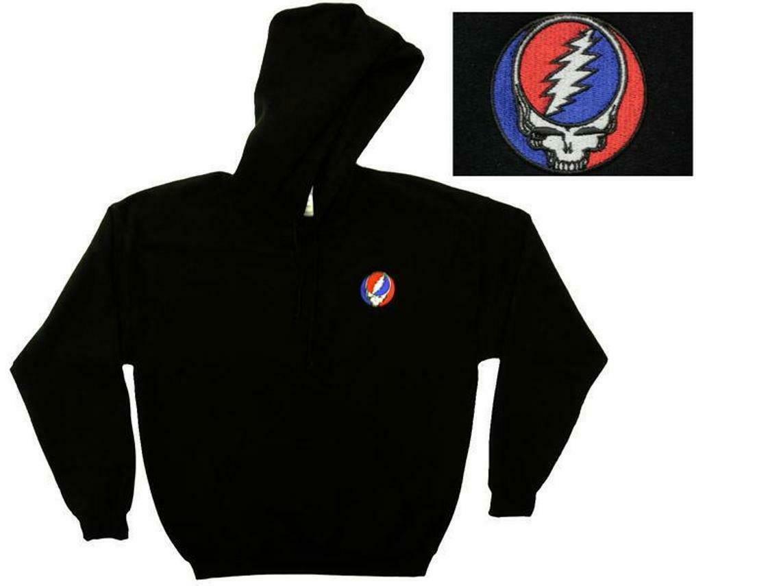 Grateful Dead embroidered Stealie Hoodie - Grateful Dead Embroidered Hoodie - Grateful Dead Steal Your Face Hoodie - Dead and Company Hoodie - Grateful Dead sweatshirt - Grateful Dead Hooded Sweatshirt - sizes Medium, Large, XL, 2X and 3X